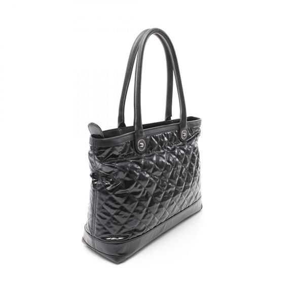 Chanel Matelasse Tote Bag Canvas Leather Black - Picture 2 of 10